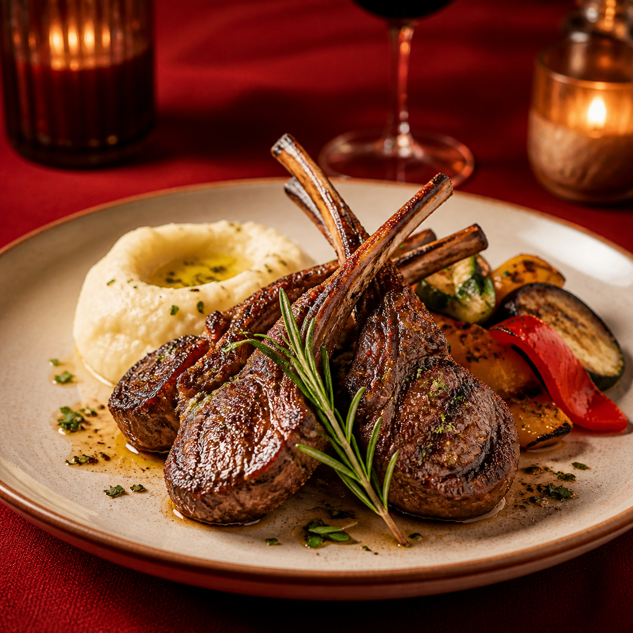 Grilled lamb chop at Tomato restaurant, Accra